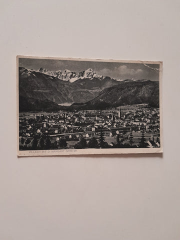 AK Villach mit dem Mangart. (1929)