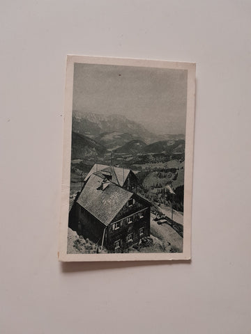 AK Purtschellerhaus am Hohen Göll gegen den Untersberg.