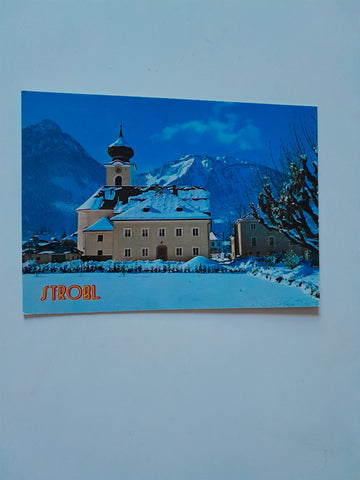 AK Strobl am Wolfgangsee im Winter.