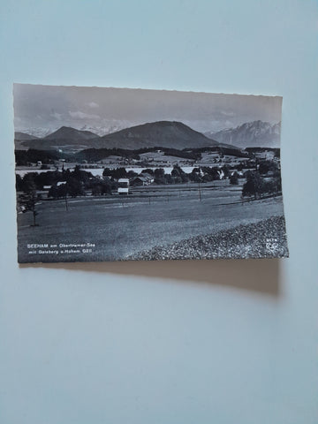 AK Seeham am Obertrumer See mit Gausberg u. Hohem Göll.