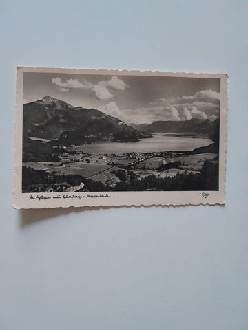 AK St. Gilgen am Wolfgangsee mit Schafberg.