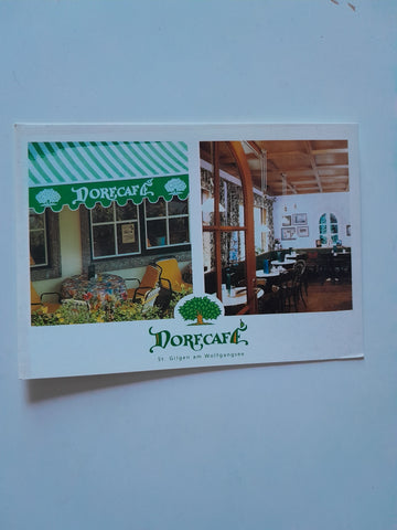 AK St. Gilgen am Wolfgangsee. Dorfcafe Pension Ferstl. Monika Ferstl.