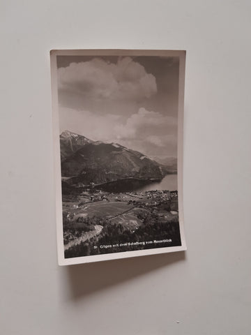 AK St. Gilgen mit dem Schafberg vom Mozartblick.