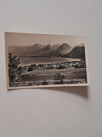 AK St. Gilgen am Abersee mit Blick auf Rettenkogel, Sparber u. Blechwand.