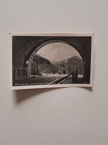 AK Blick vom Mittertörltunnel gegen Edelweisspitze.
