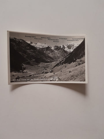AK Ferleiten mit der Großglocknerhochalpenstraße. (1935)
