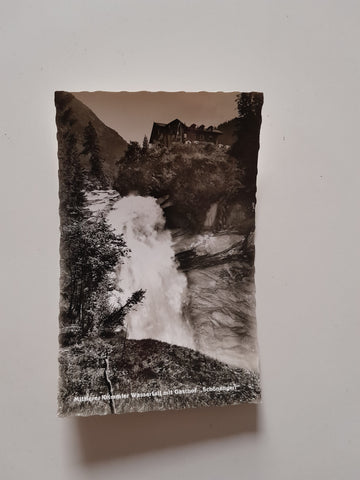 AK Mittlerer Krimmler Wasserfall mit Gasthof Schönangerl.
