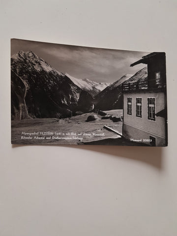 AK Alpengasthof Filzstein mit Blick auf oberen Wasserfall. Krimmler Achental und Dreiherrenspitze.