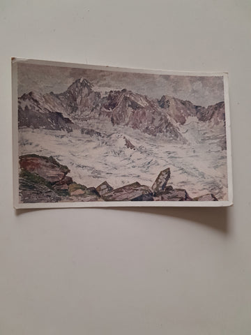 AK Dreiherrenspitze und Krimmlerkees von der Warnsdorferhütte. (K. Eisenmenger, pinx)