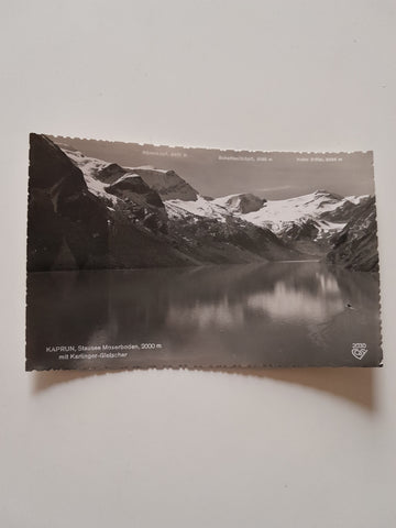 AK Kaprun. Stausee Mooserboden mit Karlinger-Gletscher.