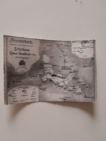 AK Streckenkarte Anfahrts- u. Anstiegsrouten zum Zittelhaus Hoher Sonnblick. Goldberggruppe.