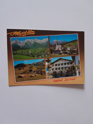 AK Maria Alm. Gasthof zur Post. Familie Größlhuber.