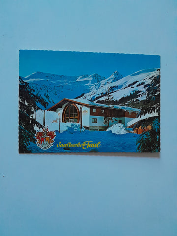AK Saalbacher Faßl. Größtes Faß Österr. 980 hl. Bes. Fam. Rauchenberger. Hinterglemm.