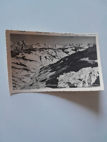AK Blick vom Zwölferkogel nach Saalbach mit Leoganger Steinberge und Stein. Meer. (1941)
