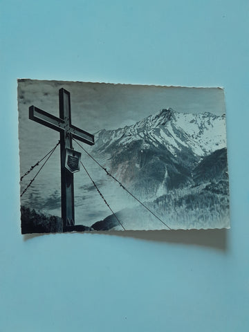 AK Gedenkkreuz für die verstorbenen Sudetendeutschen, Imbachhorn, Zell am See, errichtet 1960