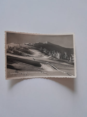 AK Skigebiet Schmittenhöhe Südabfahrt nach Zell am See. (1935)