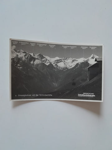 AK Grossglockner von der Schmittenhöhe. Schmittenhöhebahn Bergstation. (1932)