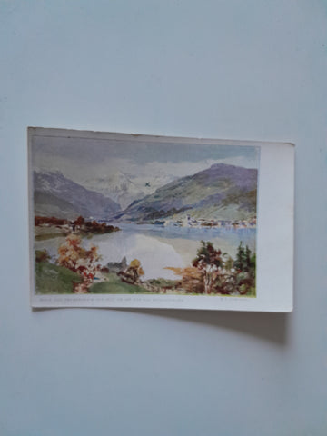 AK Blick von Thumersbach auf Zell am See. (F.T. Compton)