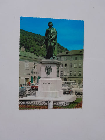 AK Salzburg. Denkmal Wolfgang Amadeus Mozart.