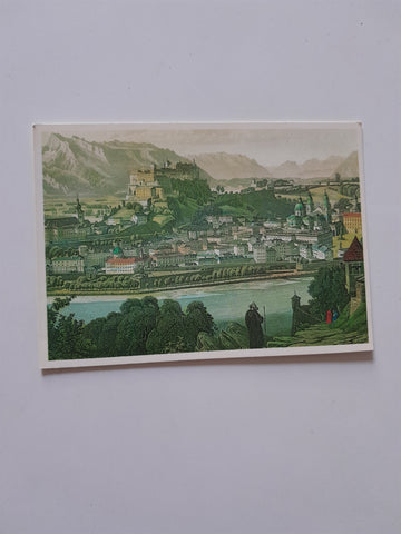 AK Salzburg vom Kapuzinerberg. (nach einem Kolor. Kupferstich von Beda Weinmann um 1840)