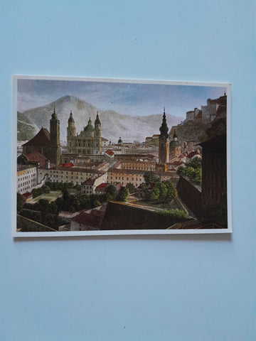 AK Salzburg vom Mönchsberg. (nach einem Kolor. Stahlstich von S. Lacey nach R. Batty, 1823)