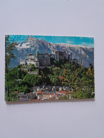 AK Festung Hohensalzburg mit Untersberg.