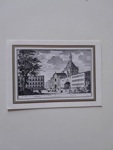 Billett Die Franziskanerkirche in Salzburg. (nach einem Stich von F.A. Danreiter)