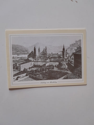 Billett Salzburg vom Mönchsberg.