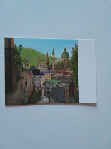 Karte Salzburg. Nonnbergstiege. (Regina Dapra)
