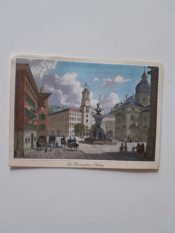 AK Residenzplatz in Salzburg. (nach einem Stahlstich von F. Abresch, nach einer Zeichnung von M. Bayrer)