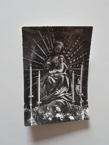 AK Salzburg. Pacher Madonna aus dem 14. Jh. in der Franziskanerkirche.