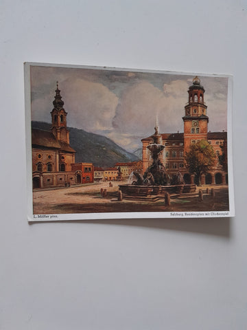 AK Salzburg. Residenzplatz mit Glockenspiel. (L. Mößler pinx.)