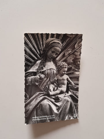 AK Salzburg. Pacher Madonna Franziskanerkirche.