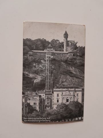 AK Der elektrische Aufzug auf den Mönchsberg in Salzburg. (1925)