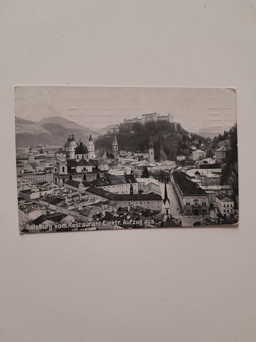 AK Salzburg vom Restaurant Elektr. Aufzug aus. (1912)