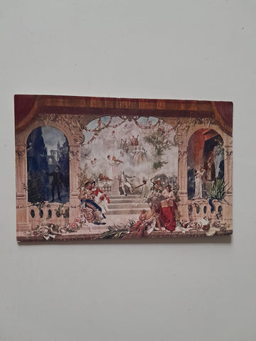 AK Der Mozart-Vorhang im Salzburger Stadttheater.