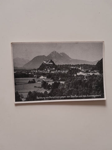 AK Salzburg von Parsch aus gegen den Stauffen und das Sonntagshorn.