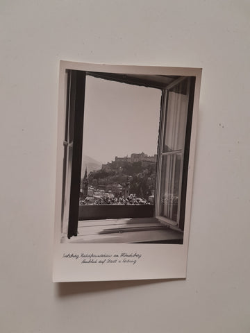 AK Salzburg. Naturfreundehaus am Mönchsberg Ausblick auf Stadt u. Festung.