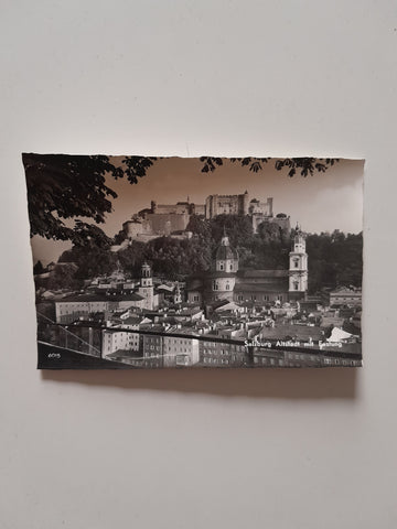 AK Salzburg Altstadt mit Festung.