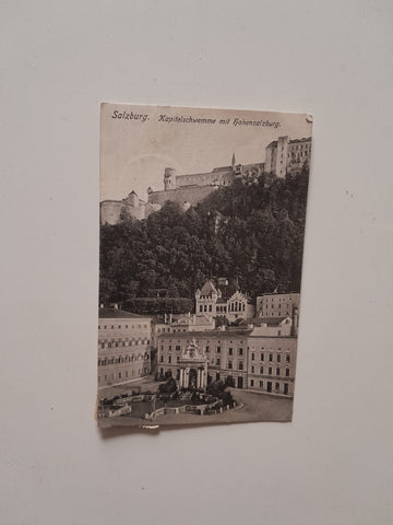 AK Salzburg. Kapitelschwemme mit Hohensalzburg. (1912)