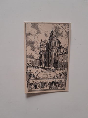 AK Salzburg Studienkirche am Universitätsplatz. (Aus der Seidl-Mappe)