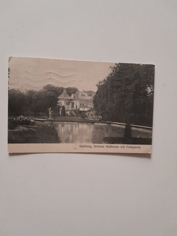 AK Salzburg, Schloss Hellbrunn mit Parkpartie.