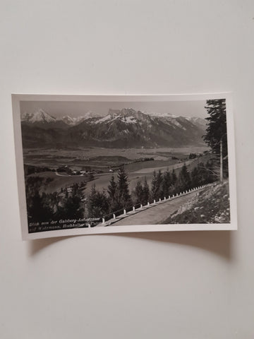 AK Blick von der Gaisberg-Autostrasse auf Watzmann, Hochkalter u. Untersberg.