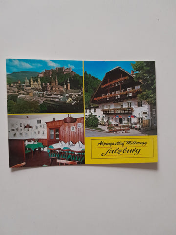 AK Salzburg. Alpengasthof Mitteregg am Gaisberg. Familie Rihar.