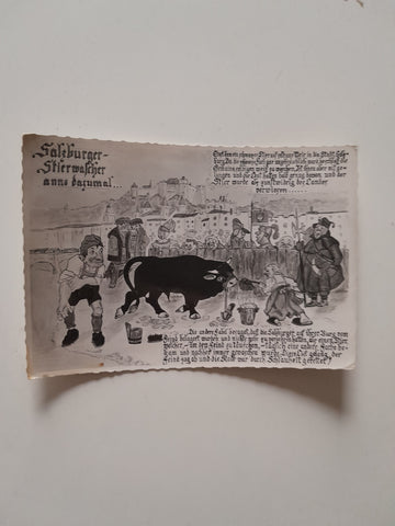 AK Salzburger Stierwascher anno dazumal...