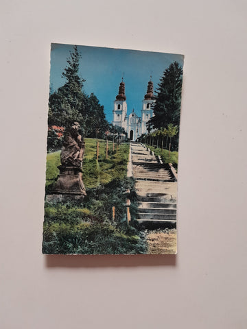 AK Maria Trost bei Graz. Stiegenaufgang zur Wallfahrtskirche. (1956-57)