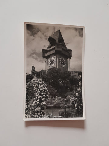 AK Graz. Schlossberg Uhrturm v.d. Bürgerpastei.