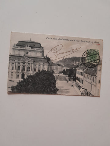 AK Partie beim Stadttheater am Kaiser Josef-Platz in Graz. (1906)