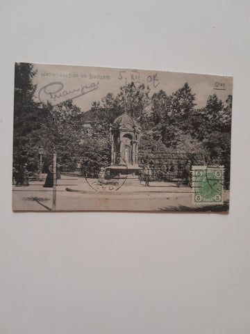 AK Graz. Wetterhäuschen im Stadtpark.
