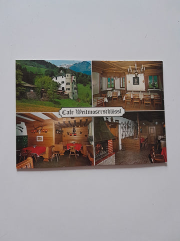 AK Bad Hofgastein. Cafe Weitmoserschlößl. Bes. Fam. Scharfetter.